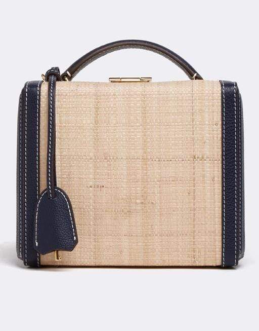 Mark Cross Grace Small Raffia Box Bag