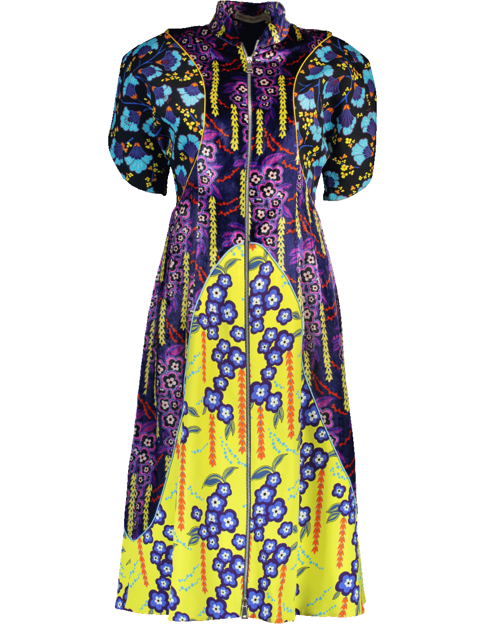 Kelpie Printed Velvet Dress CLOTHINGDRESSCASUAL MARY KATRANTZOU   