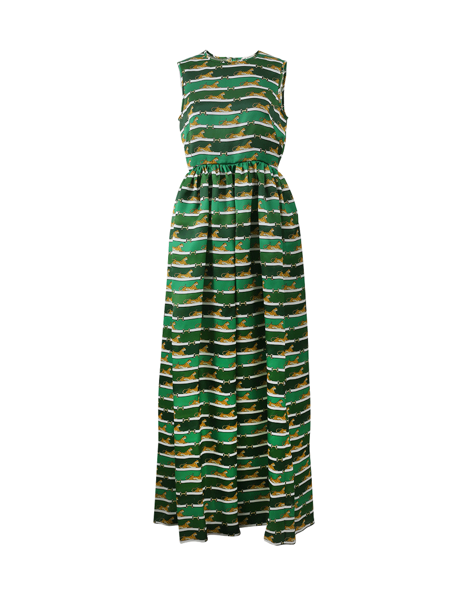 MARY KATRANTZOU-Shaw Cheetah Print Dress-GREEN