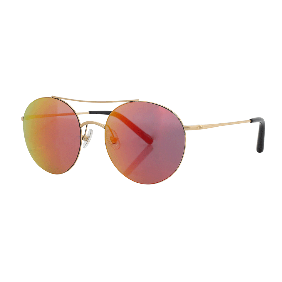 MATTHEW WILLIAMSON-Rounded Mirror Sunglasses-GLD/ORNG