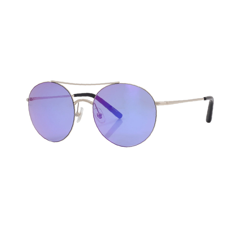 MATTHEW WILLIAMSON-Rounded Mirror Sunglasses-GLD/PRPL