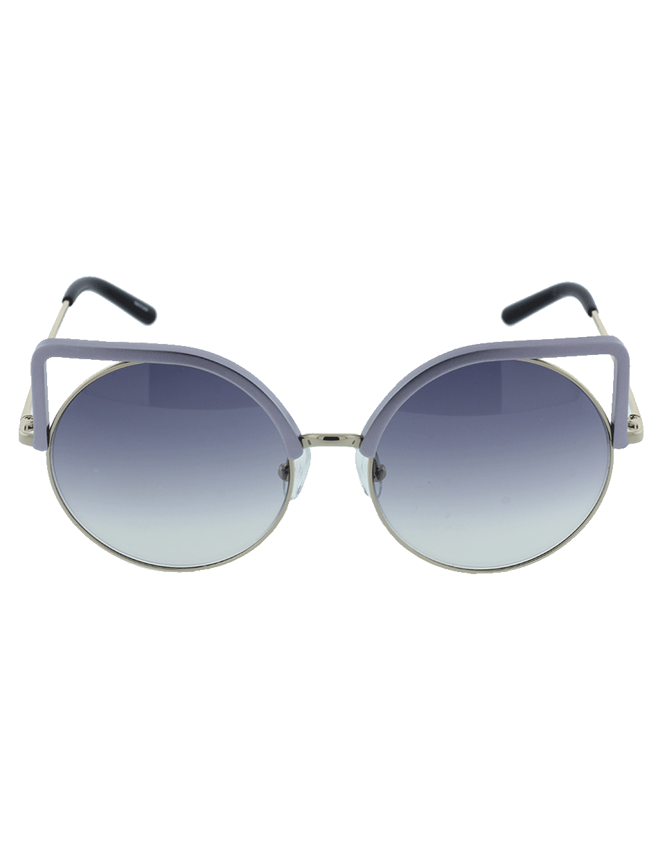 MATTHEW WILLIAMSON-Square Frame Round Sunglasses-LILAC
