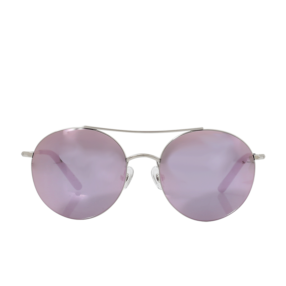 MATTHEW WILLIAMSON-Rounded Mirror Sunglasses-SLVR/PNK