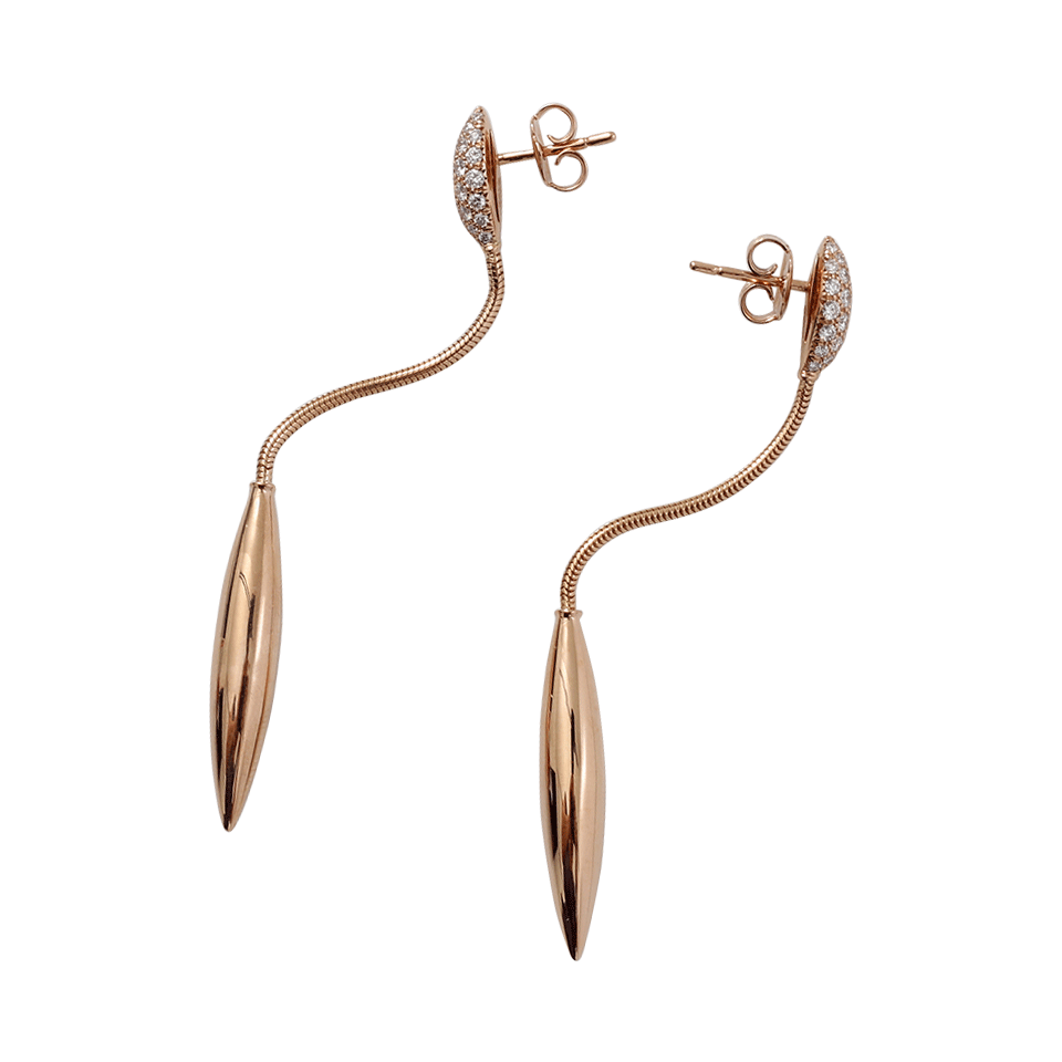 MATTIA CIELO-Ghiacco Diamond Drop Earrings-ROSE GOLD