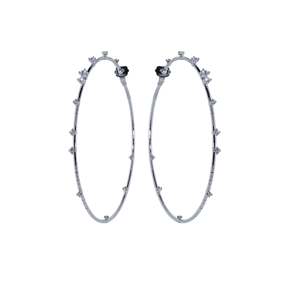 MATTIA CIELO-Rugiada Diamond Hoop Earrings-WHITE GOLD