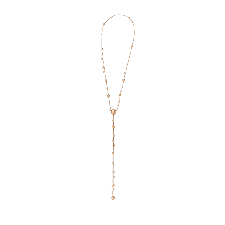 MATTIA CIELO-Rugiada Diamond Pave Lariat Necklace-ROSE GOLD