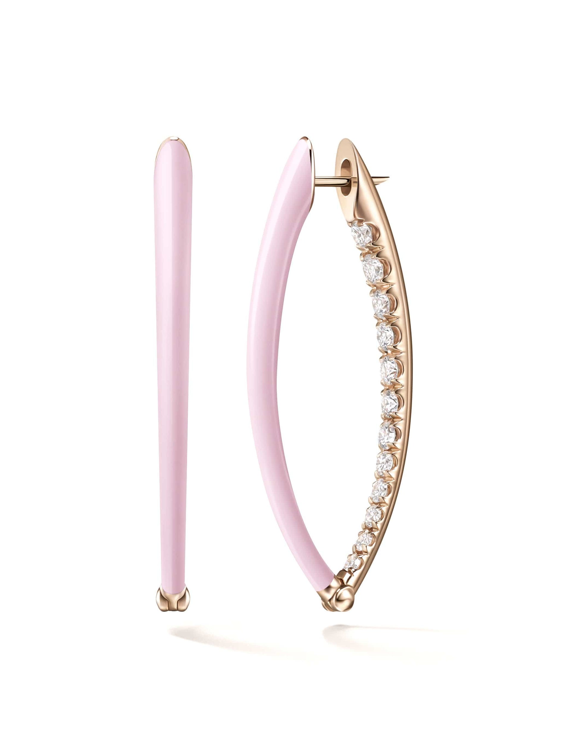 MELISSA KAYE-Cristina Medium Pastel Pink Earrings-ROSE GOLD