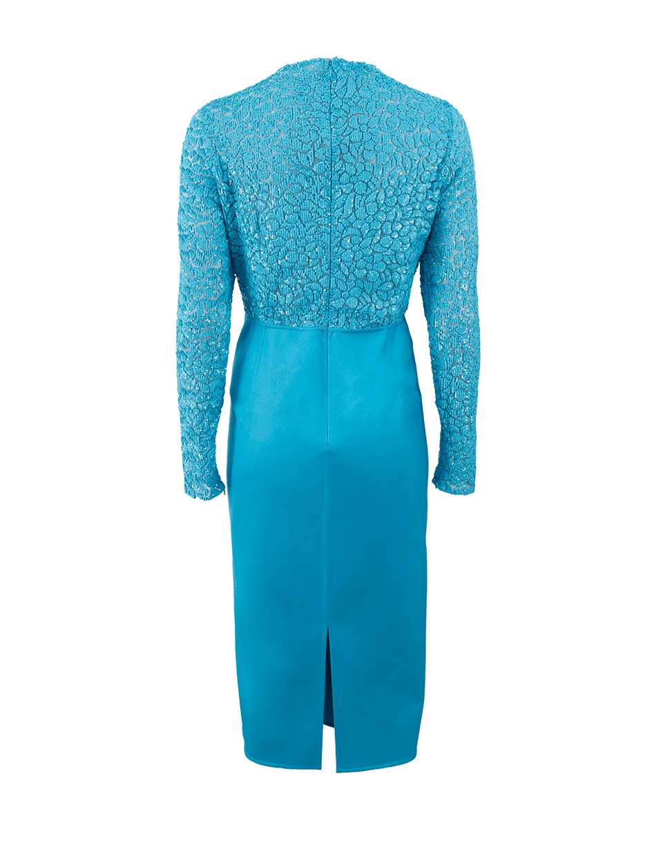 MICHAEL KORS-Embroidered Bodice Dress-AQUA