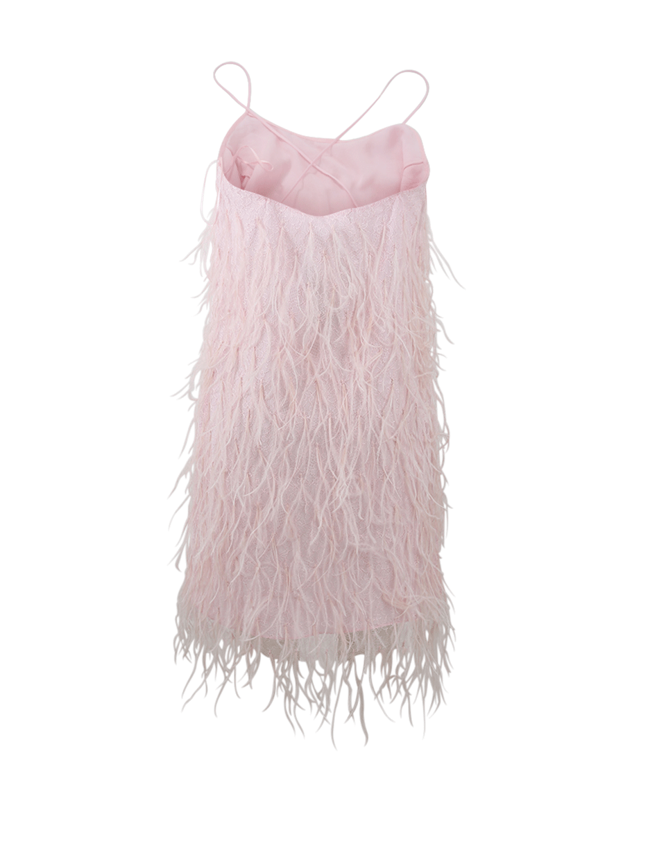 MICHAEL KORS-Ostrich Feather Mini Slip Dress-BLUSH