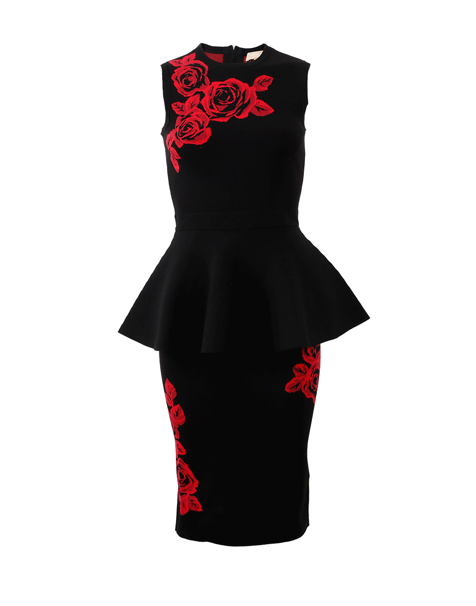 MICHAEL KORS-Rose Jacquard Peplum Dress-