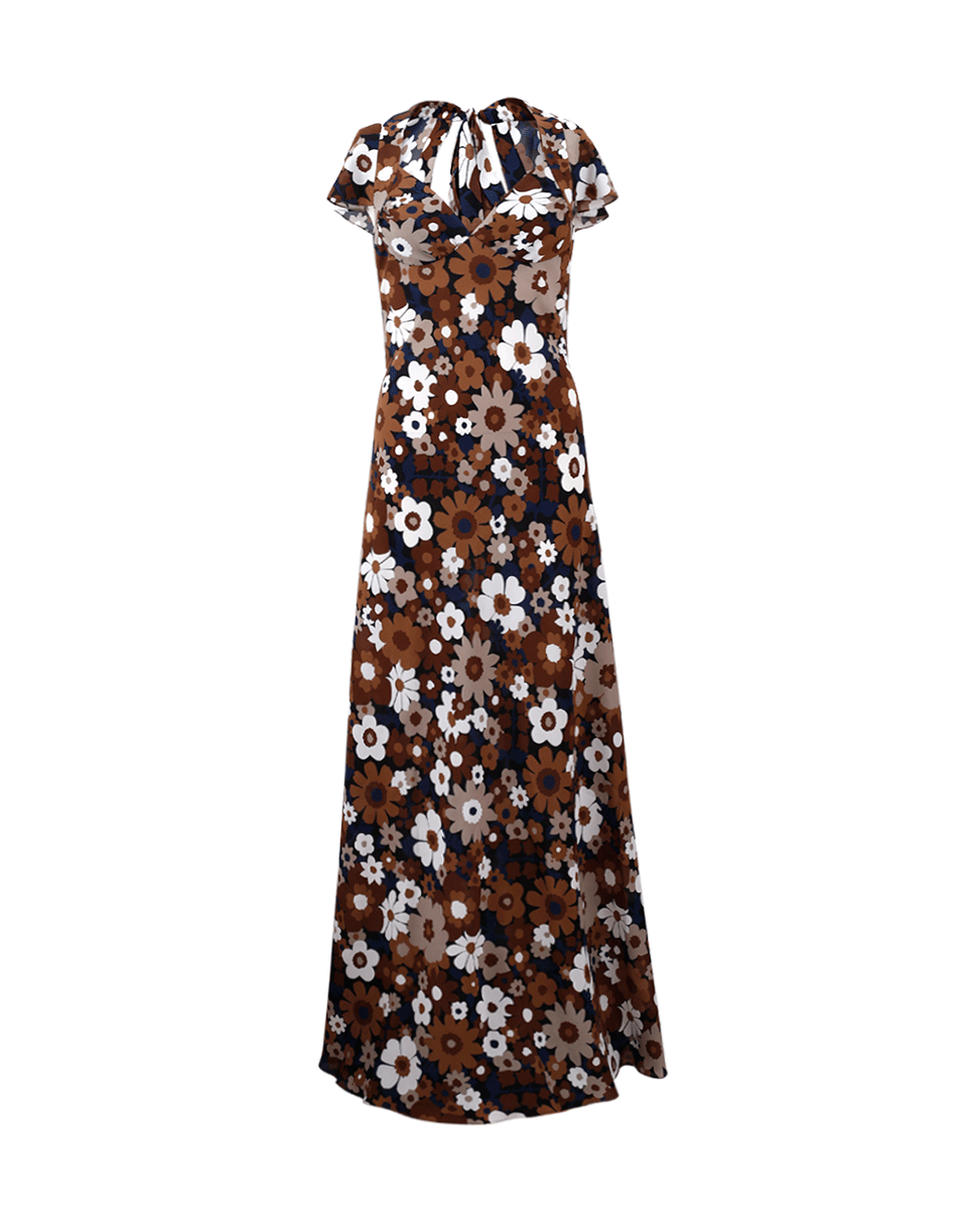 MICHAEL KORS-Floral Print Gown-NUTMEG