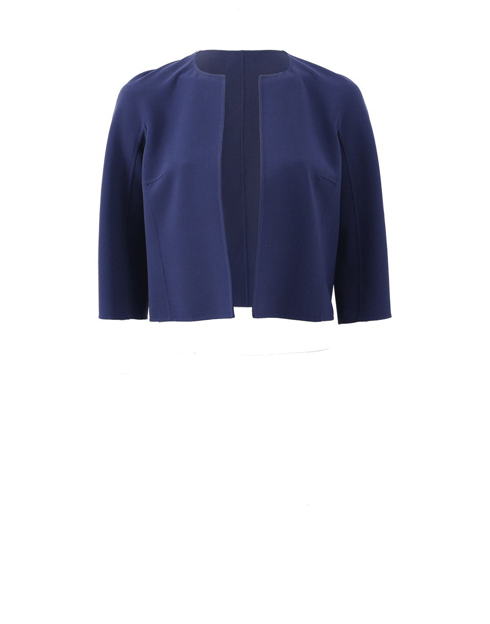 MICHAEL KORS-Wool Crepe Jacket-INDIGO