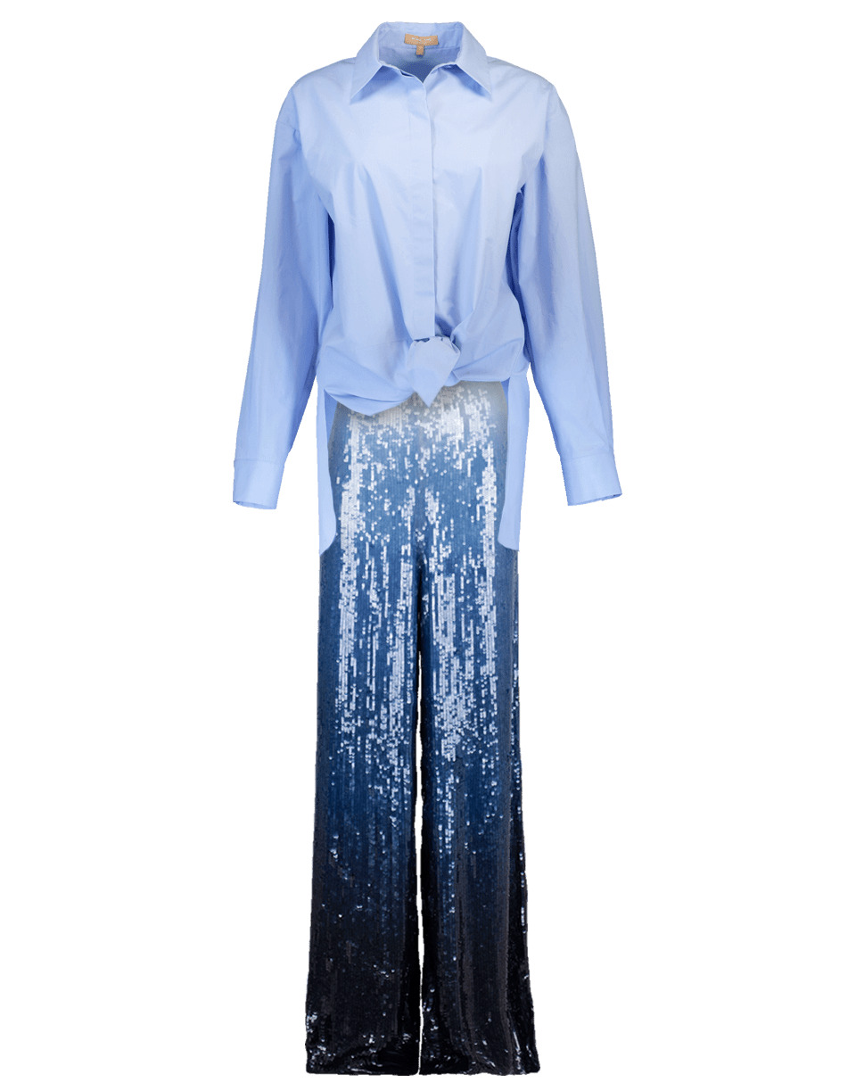 MICHAEL KORS-Tie Blouse With Sequin Pant-MARI/SRF