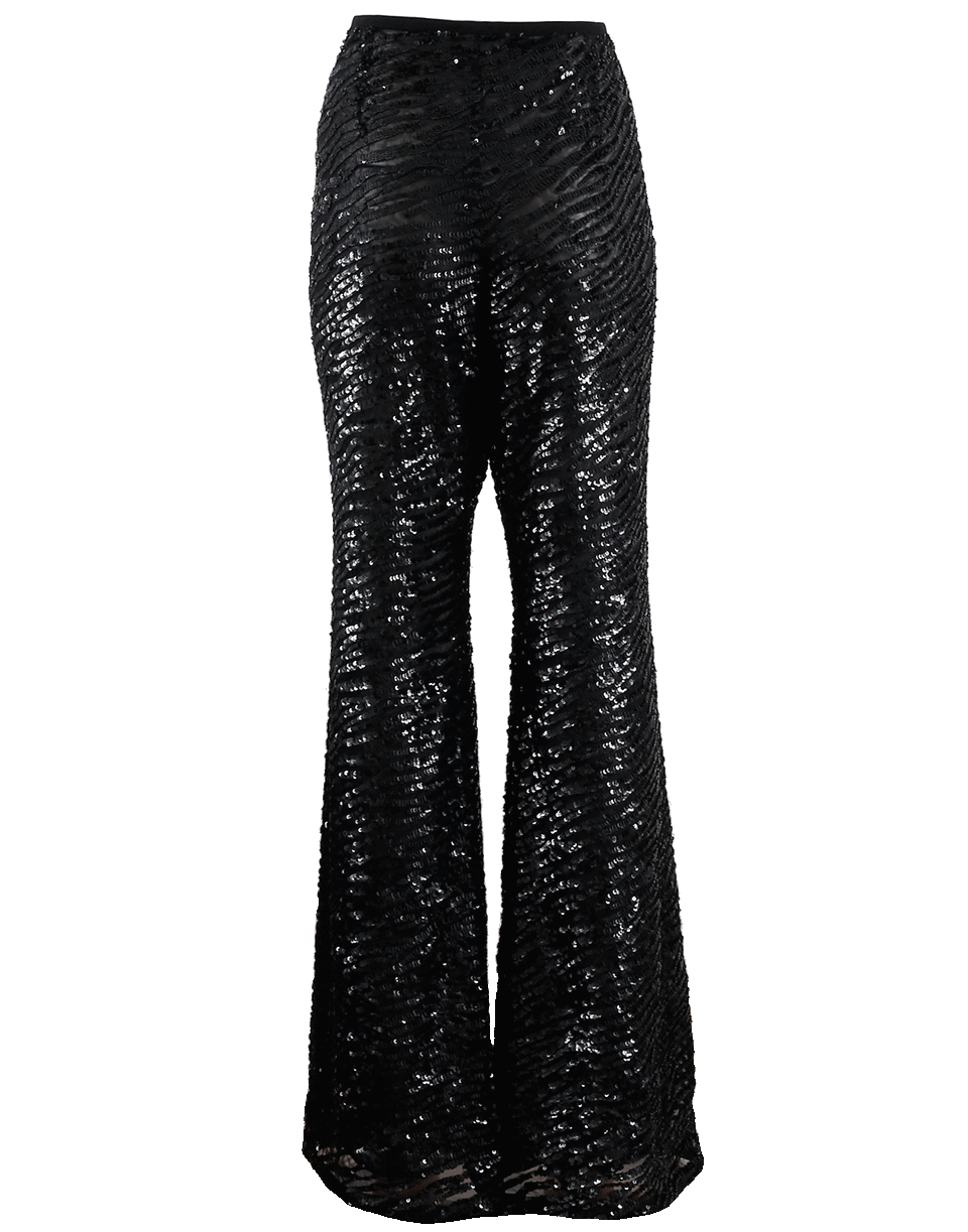 MICHAEL KORS-Zebra Paillette Flare Pant-BLACK