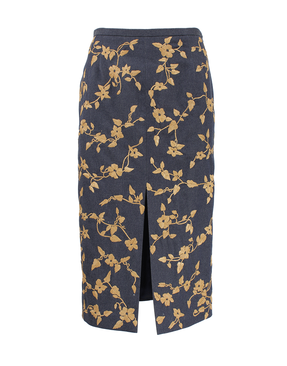 Raffia Embroidered Pencil Skirt CLOTHINGSKIRTKNEE LENGT MICHAEL KORS   