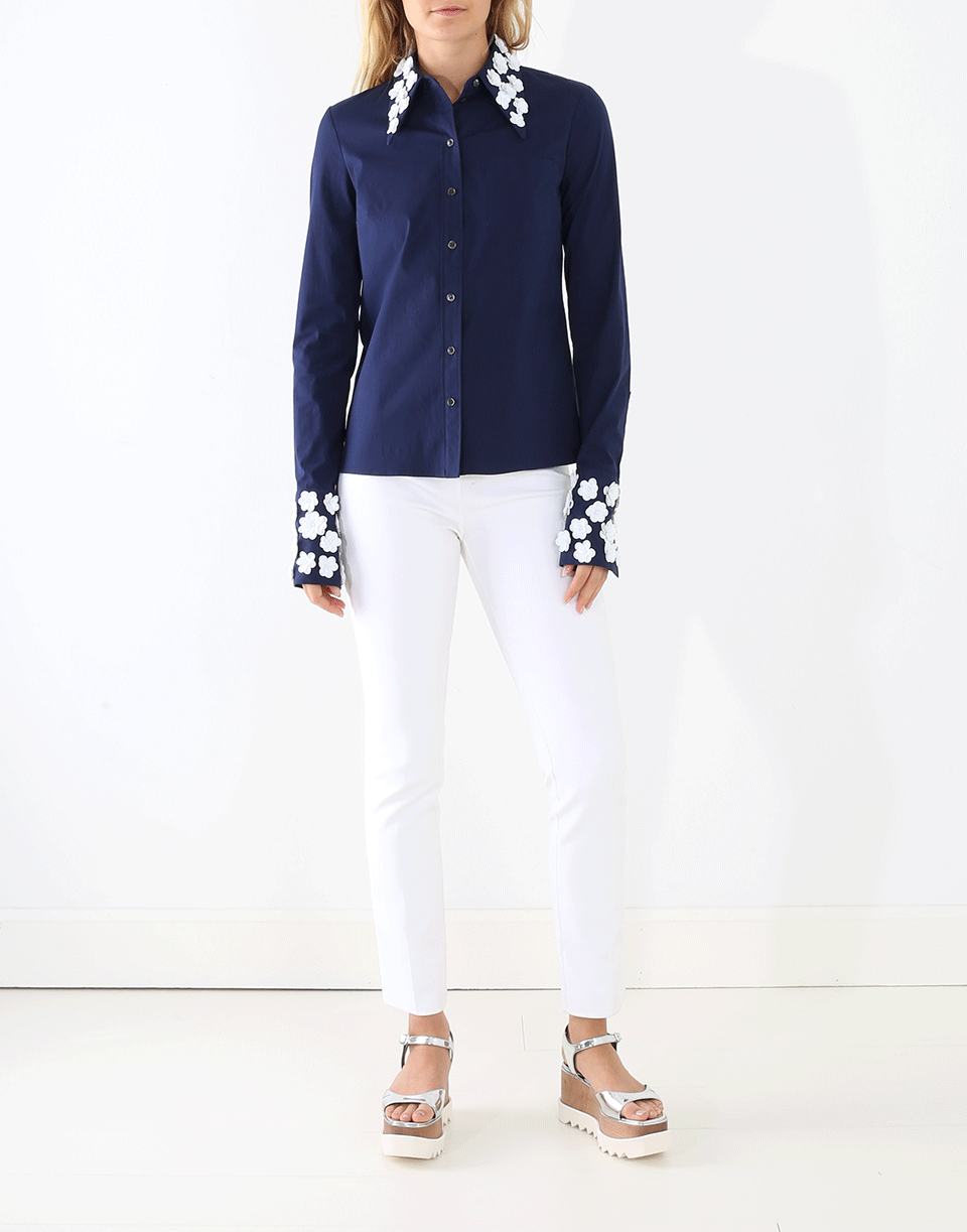 MICHAEL KORS-Embroidered Collar Button Shirt-