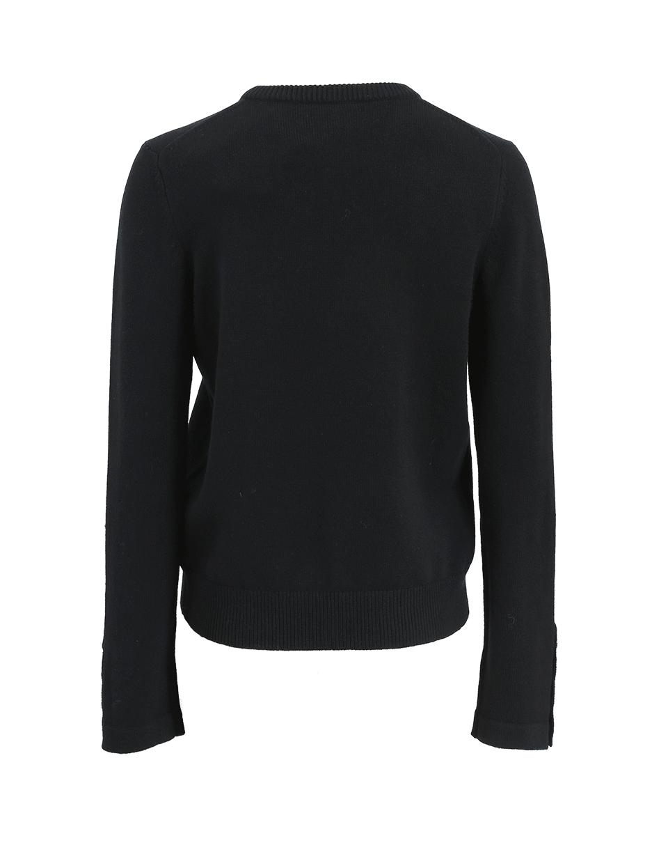 MICHAEL KORS-Button Cuff Pullover-BLACK