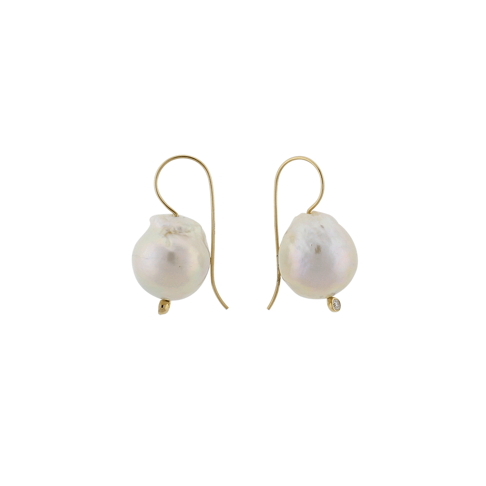 MIZUKI-Baroque Pearl And Diamond Drop Earrings-YELLOW GOLD