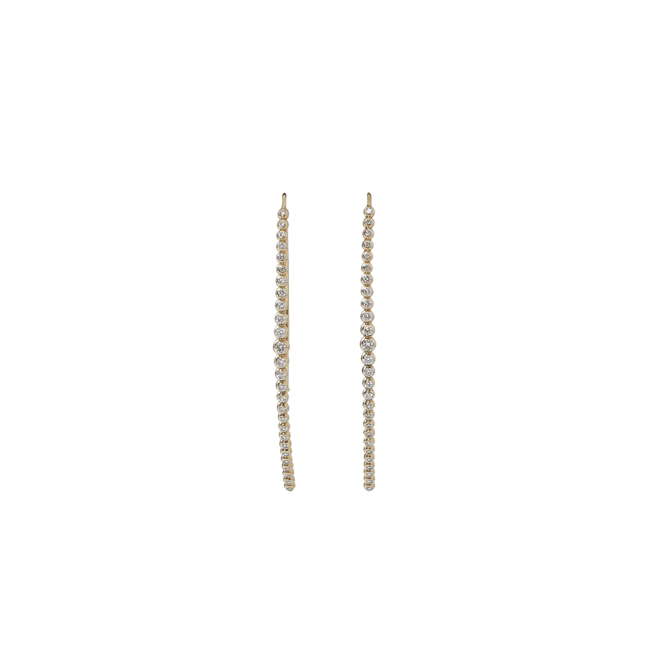 MIZUKI-Open Marquis Diamond Hoop Earrings-YELLOW GOLD