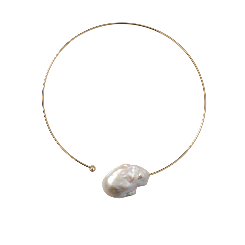 MIZUKI-Baroque Freshwater Pearl And Diamond Collar-YELLOW GOLD