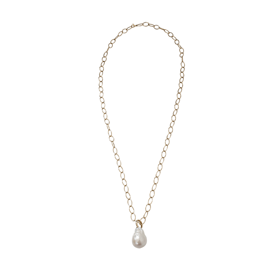 MIZUKI-White Freshwater Pearl Charm With Diamond-YELLOW GOLD