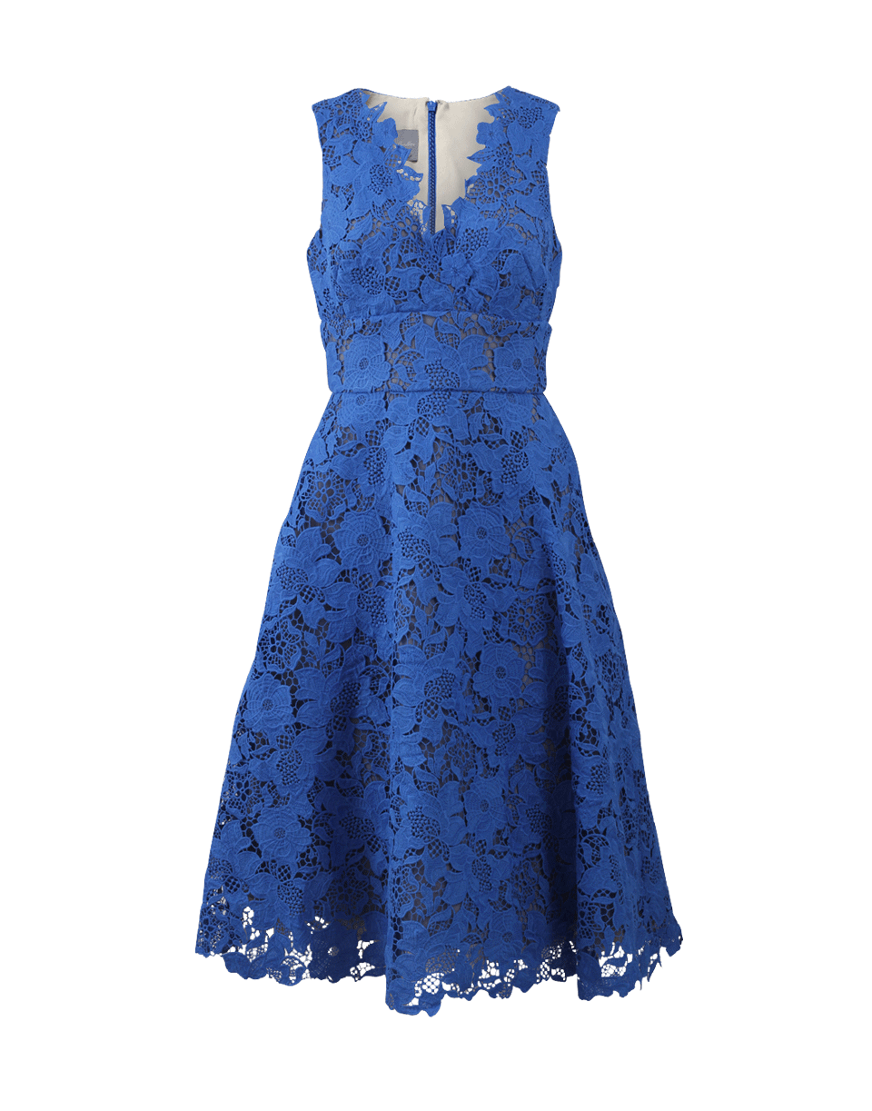 Lace Tea Length Dress CLOTHINGDRESSCOCKTAIL MONIQUE LHUILLIER   