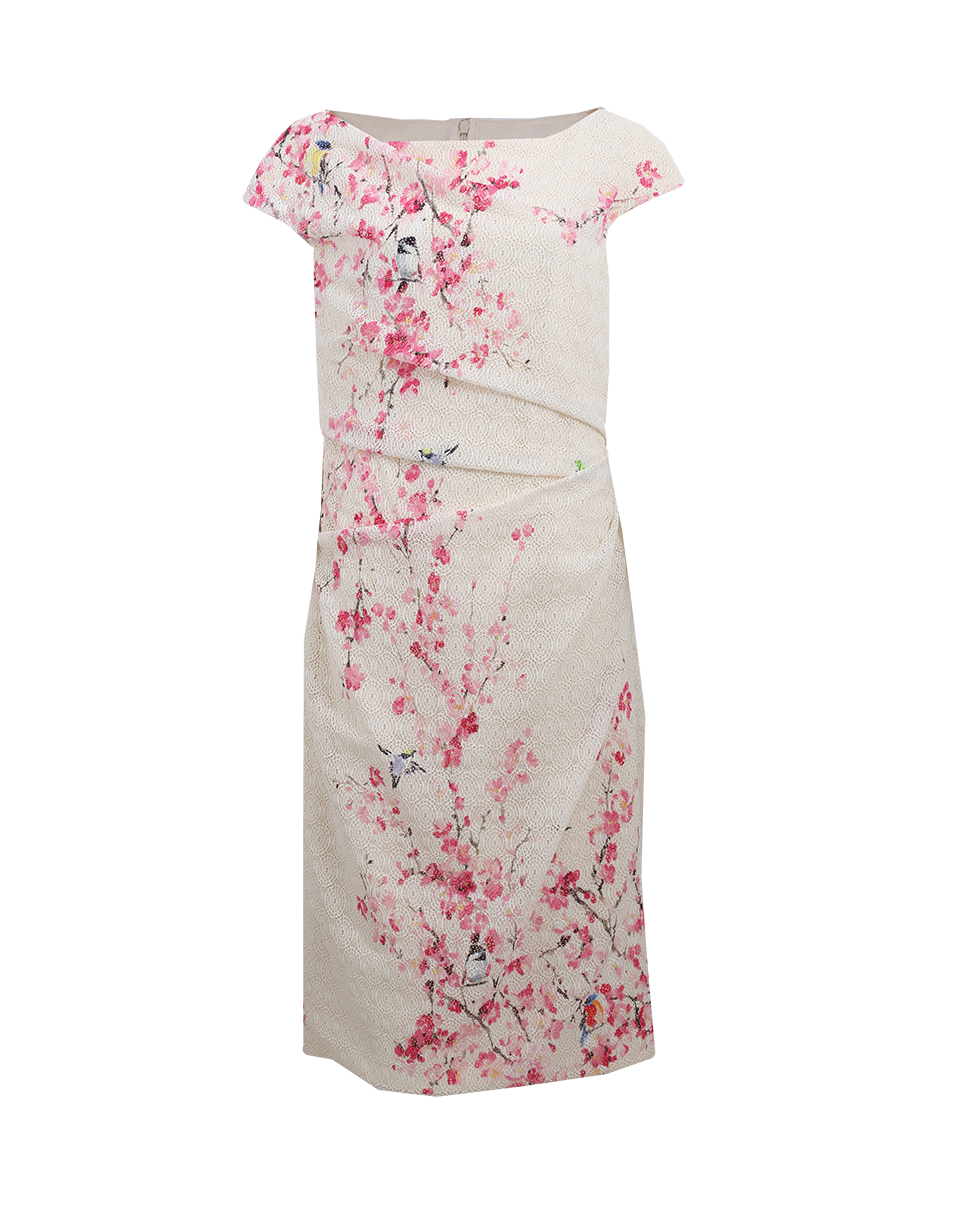 Cherry Blossom Lace Dress CLOTHINGDRESSEVENING MONIQUE LHUILLIER   