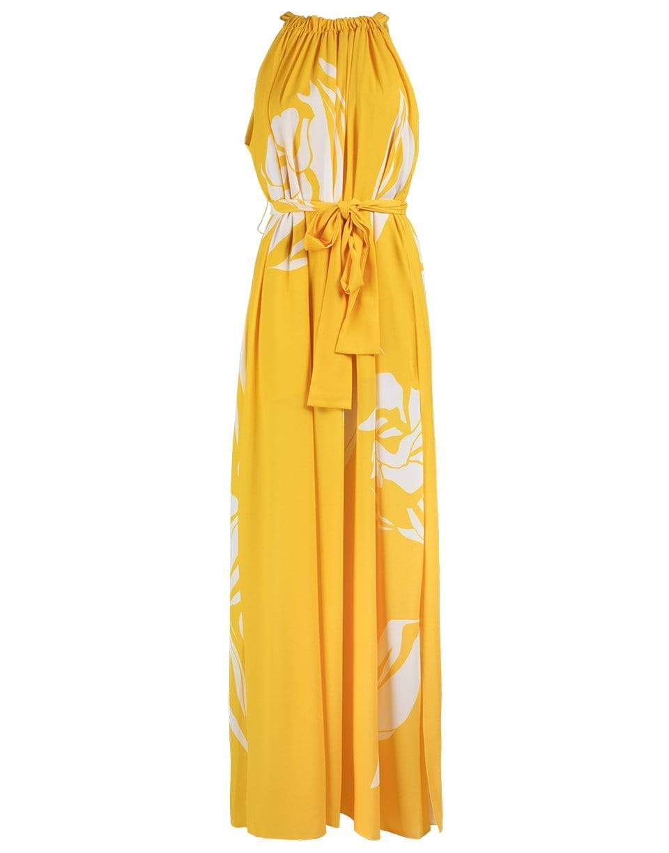 MONIQUE LHUILLIER-Sleeveless Tent Gown With Belt-