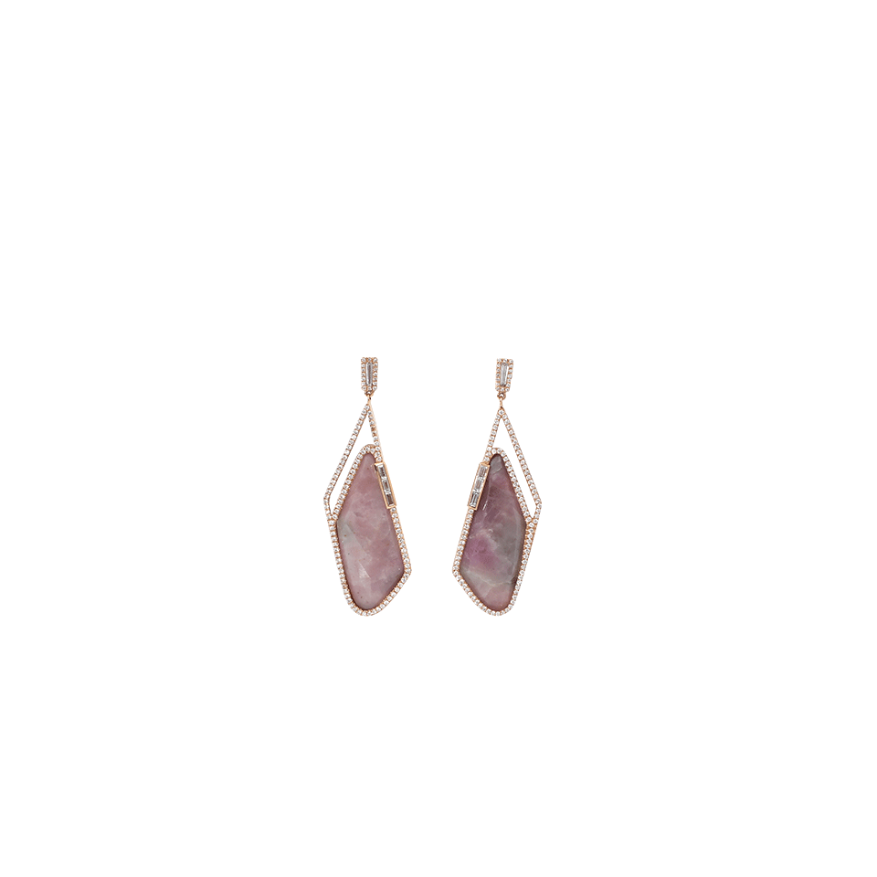 MONIQUE PEAN-Pink Sapphire Slice And White Diamond Earrings-ROSE GOLD