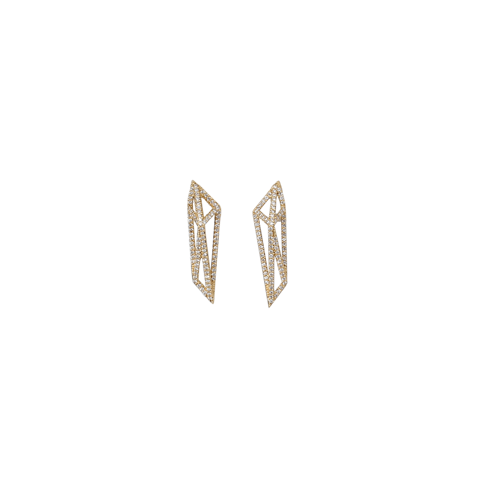 MONIQUE PEAN-Geometric Signature Cage Earrings-YELLOW GOLD