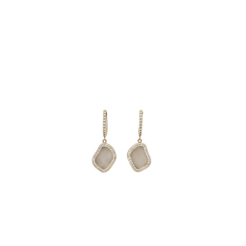 MONIQUE PEAN-Grey Jade And Diamond Drop Earrings-YELLOW GOLD