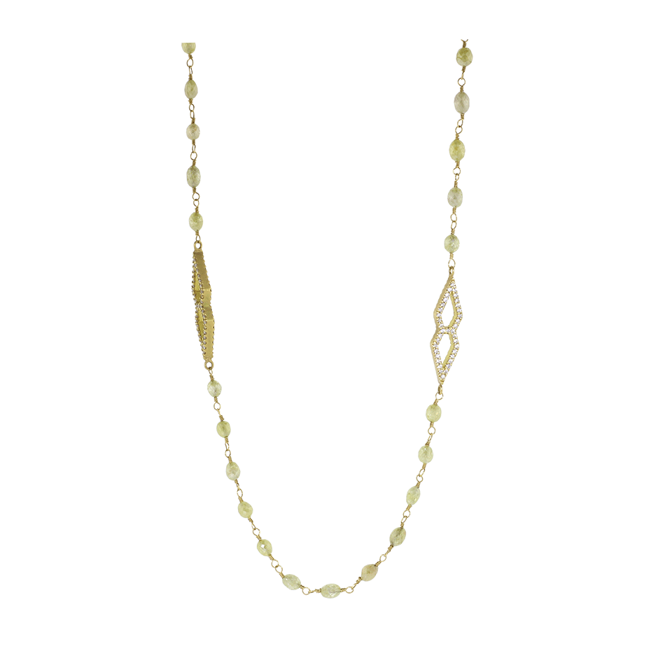 MONIQUE PEAN-Yellow Oval Diamond Bead Wrap Necklace-YELLOW GOLD