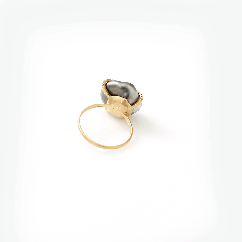 MONIQUE PEAN-Sustainable Tahitian Pearl Ring-YELLOW GOLD
