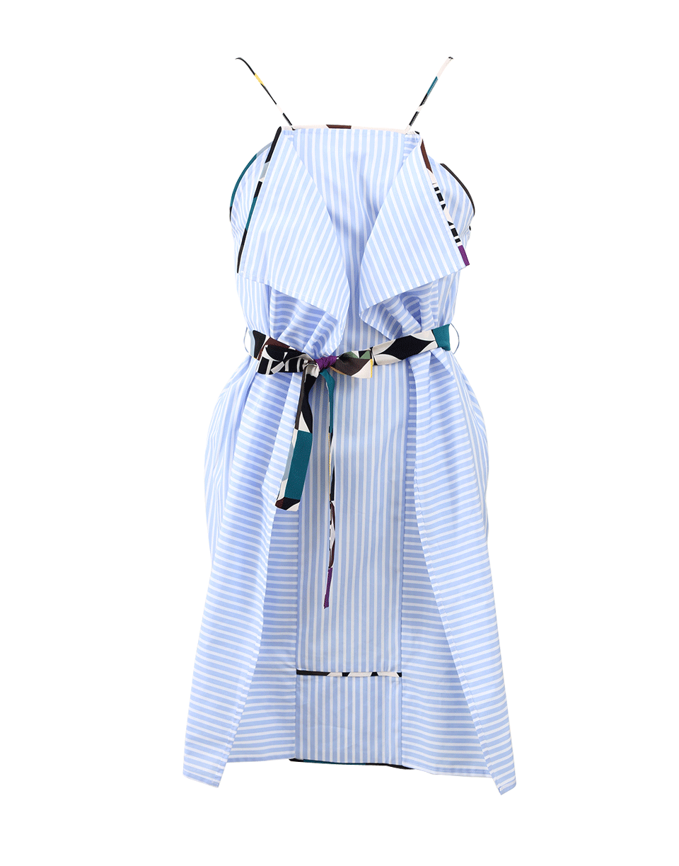 MSGM-Striped Ruffle Dress-