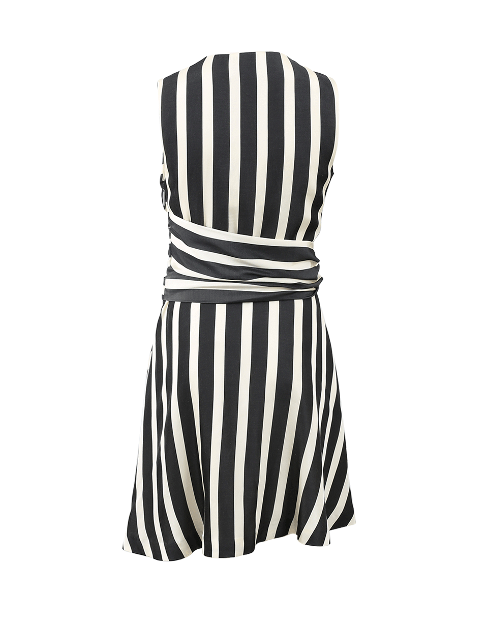 MSGM-Wrap Front Striped Dress-