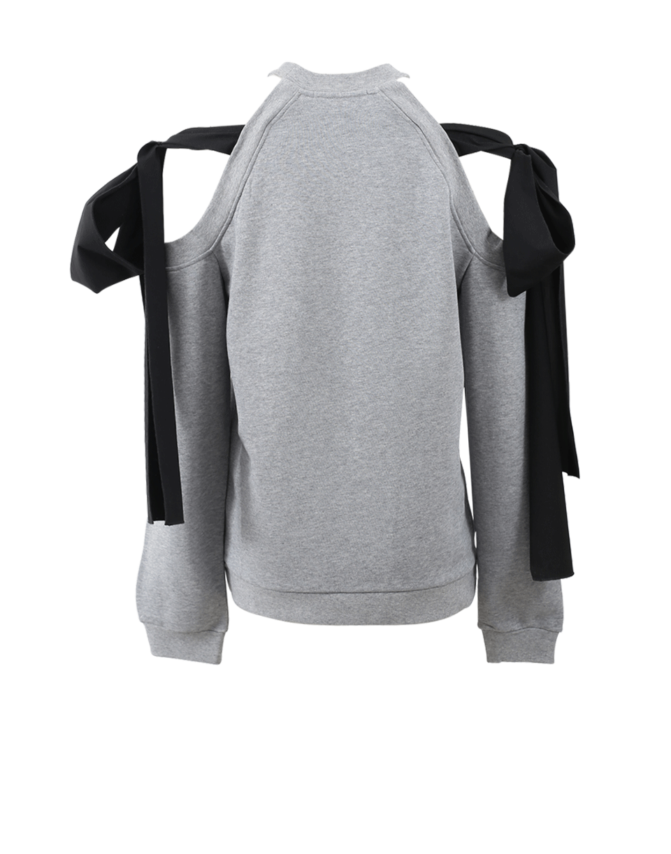 MSGM-Cold Shoulder Tie Sweatshirt-