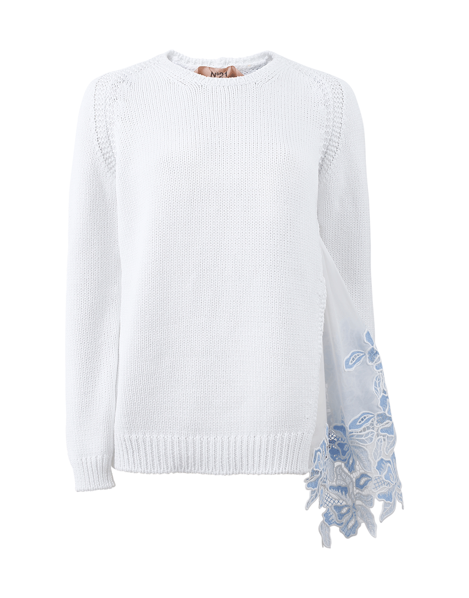 N0.21-Lace Insert Chunky Sweater-