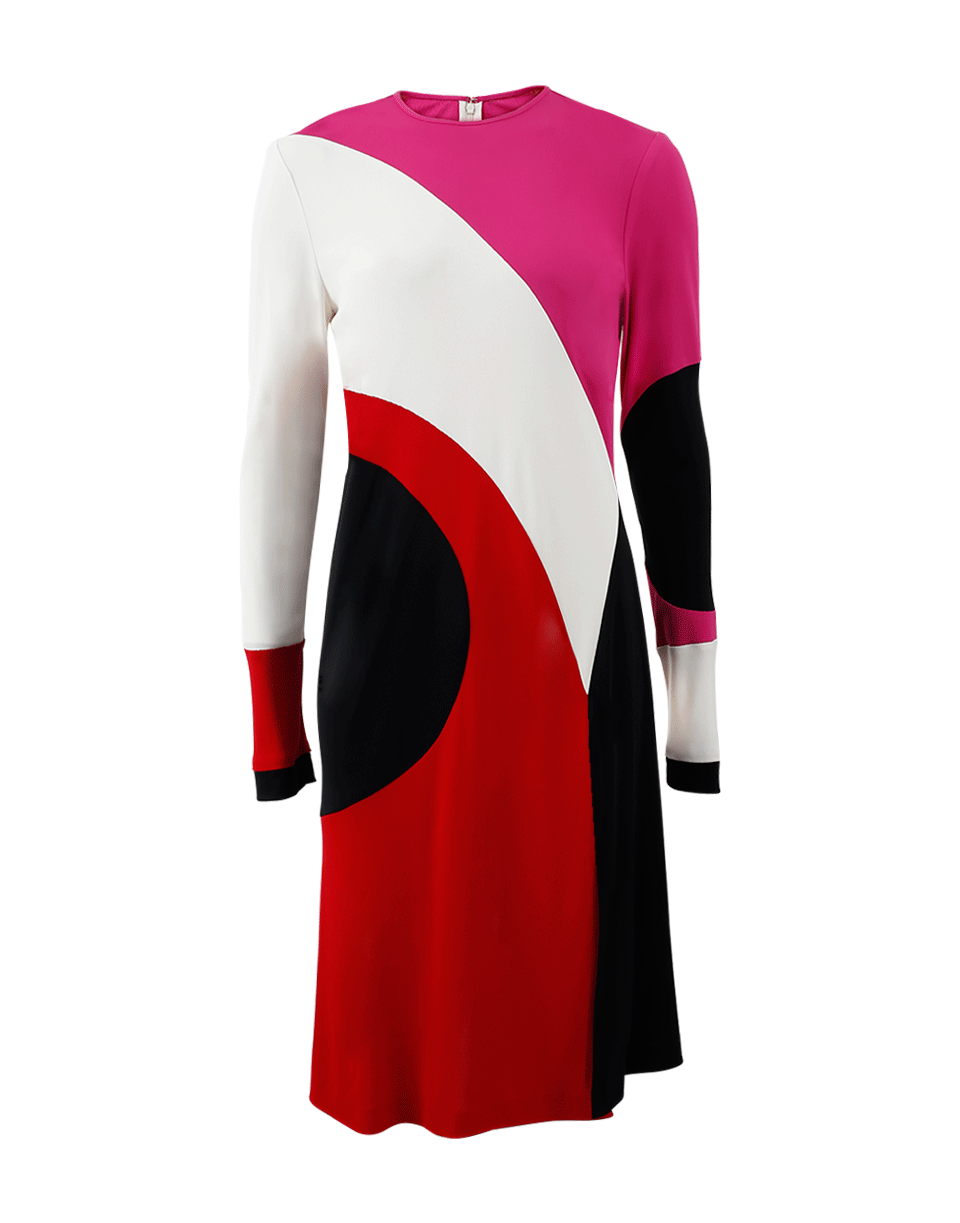 NAEEM KHAN-Colorblock Dress-IVRY/BLK