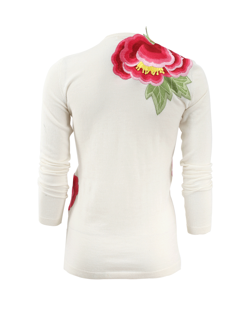 Floral Applique Cashmere Sweater CLOTHINGTOPSWEATER NAEEM KHAN   