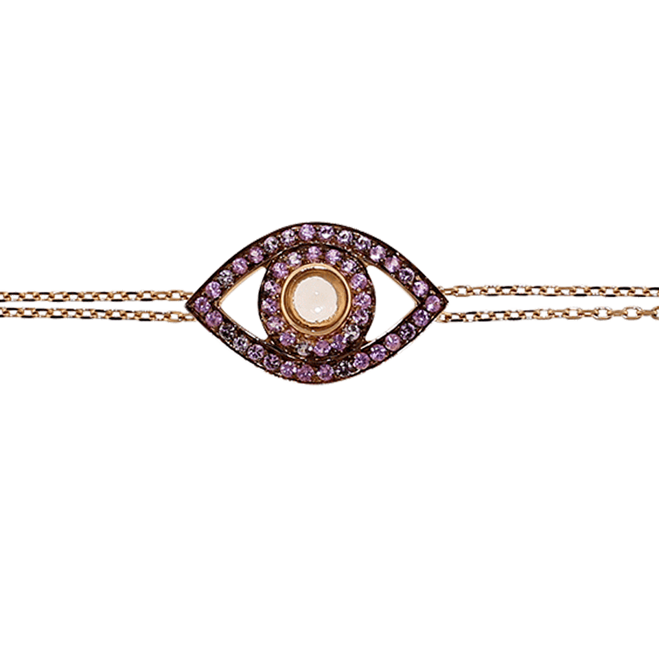 NETALI NISSIM-Pink Sapphire Big Eye Bracelet-ROSE GOLD