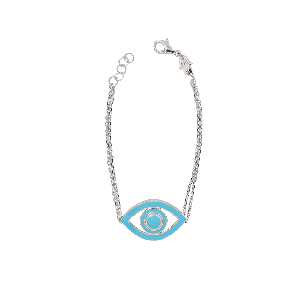 NETALI NISSIM-Fortuna Big Eye Turquoise Enamel Bracelet-SILVER