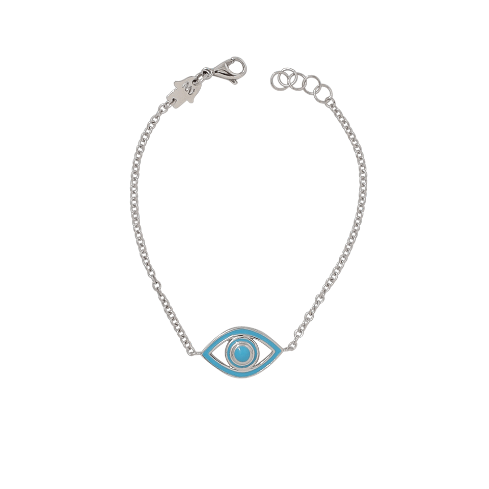 NETALI NISSIM-Fortuna Mini Eye Turquoise Bracelet-SILVER
