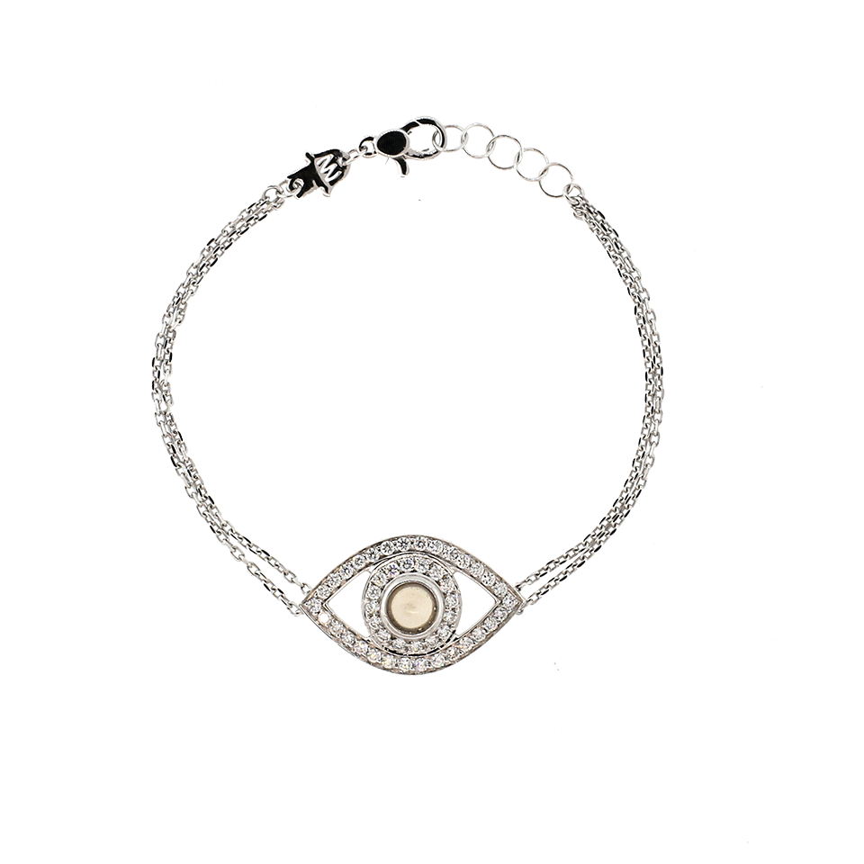 NETALI NISSIM-Diamond Big Eye Bracelet-WHITE GOLD