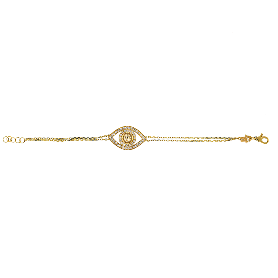 NETALI NISSIM-Diamond Big Eye Bracelet-YELLOW GOLD