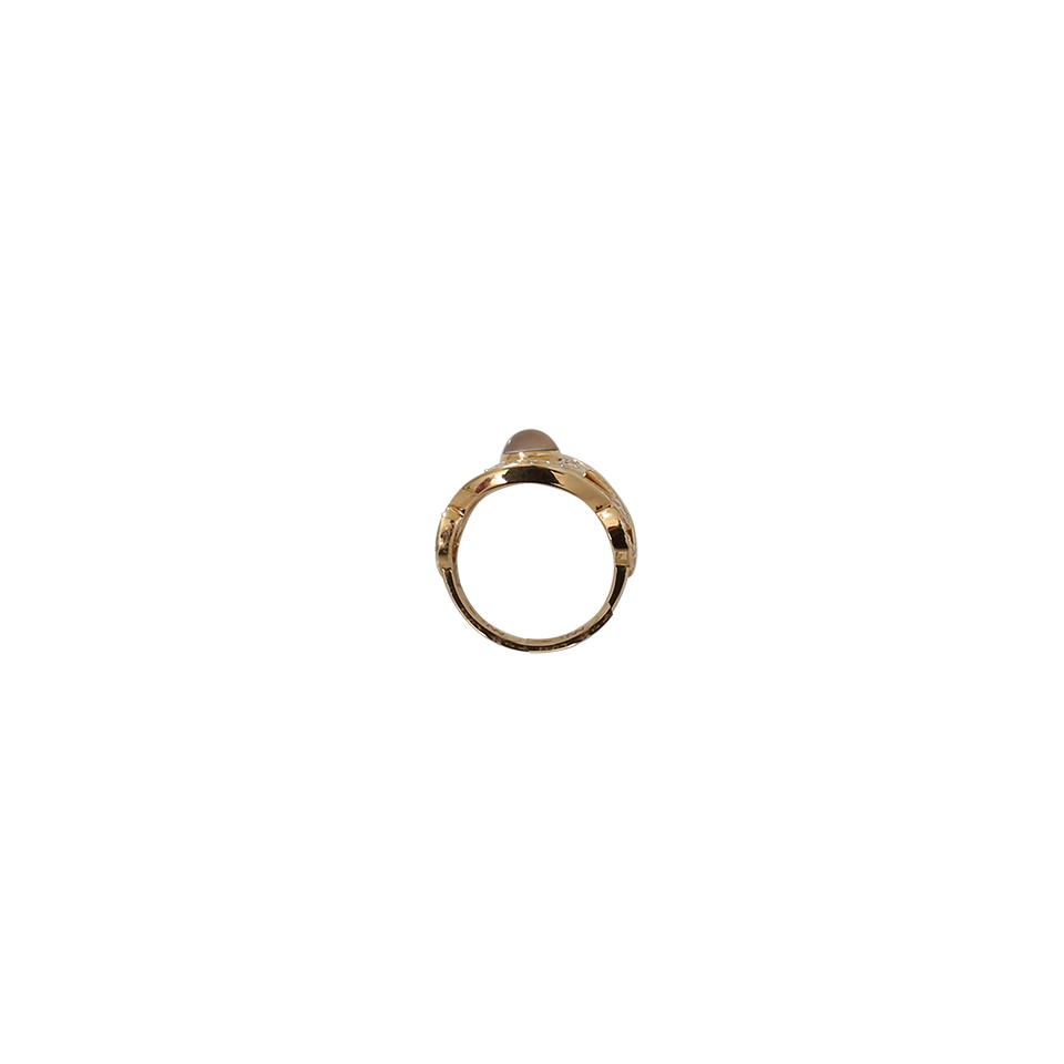 NETALI NISSIM-Diamond And Moonstone Big Eye Ring-YELLOW GOLD