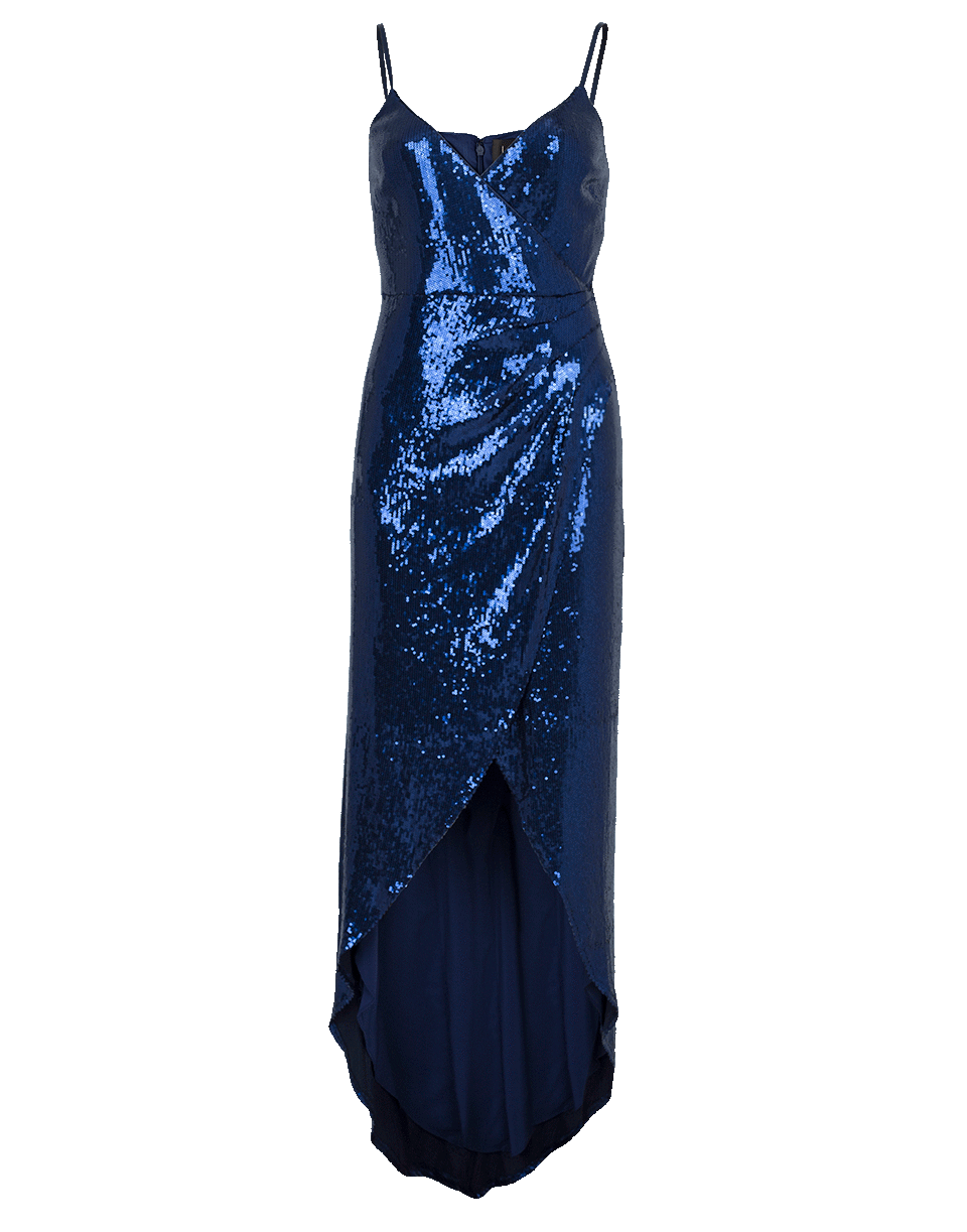 NICOLE MILLER-Sequin Wrap Gown-