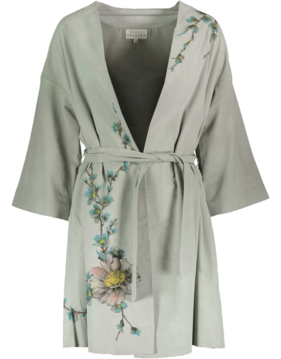 NIGEL PRESTON & KNIGHT-Collarless Kimono Coat-
