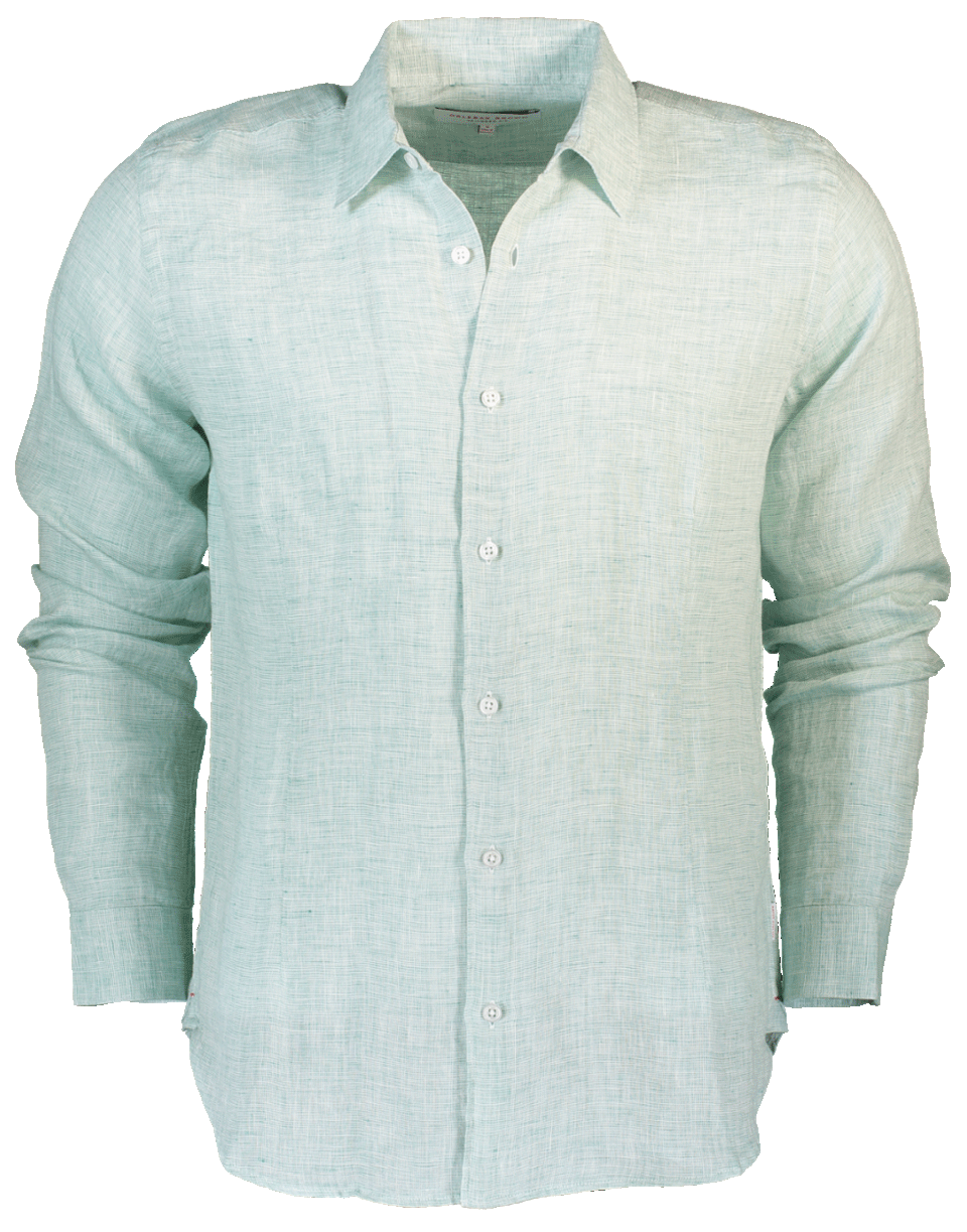 ORLEBAR BROWN-Morton Linen Sea-Foam Tailored Linen Shirt-