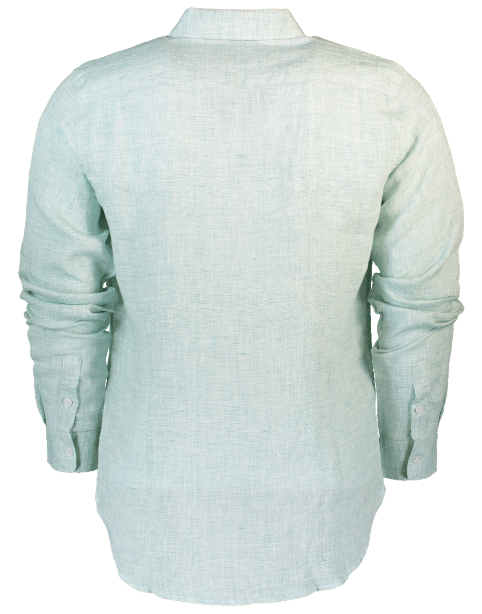 ORLEBAR BROWN-Morton Linen Sea-Foam Tailored Linen Shirt-