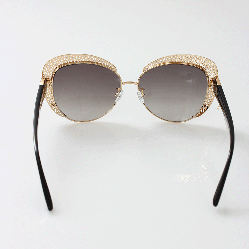 OSCAR DE LA RENTA-Floral Cat Eye Sunglasses-GOLD